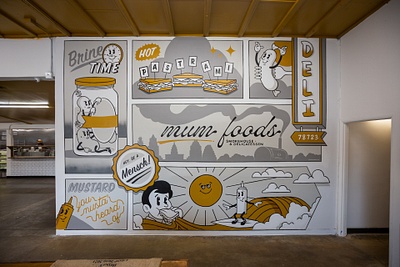 Mum Foods Mural bbq deli graphic design hand painted illustration mural painted restaurant restaurant branding restaurant mural