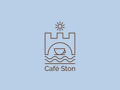 Logo for a cafe bar on the Adriatic Sea. branding cafe logo icon illustration logo sea vector