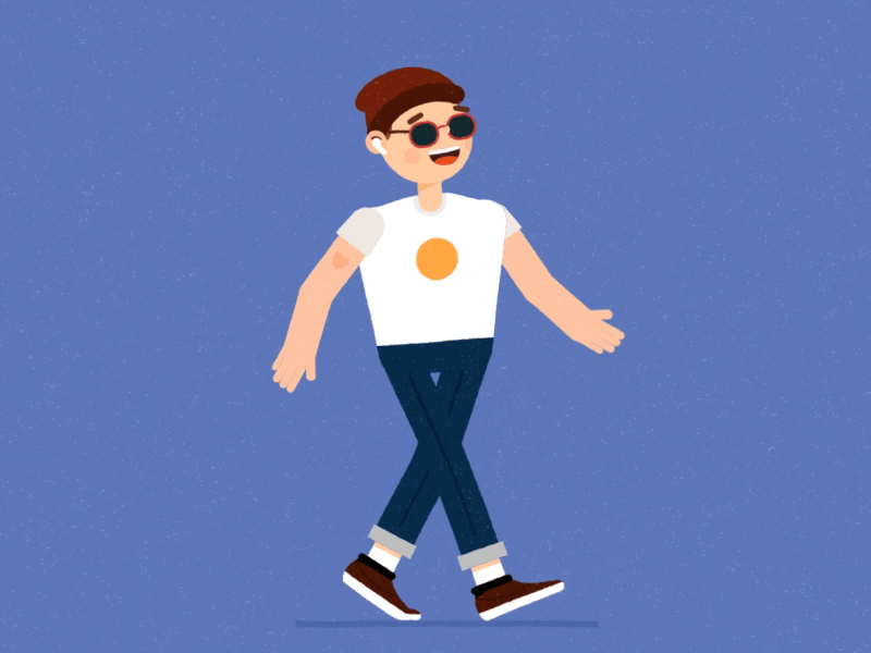Double Bounce Walk Cycle affinity designer animated animated gif animation animation after effects character animation character design design illustration motion design vector walk cycle