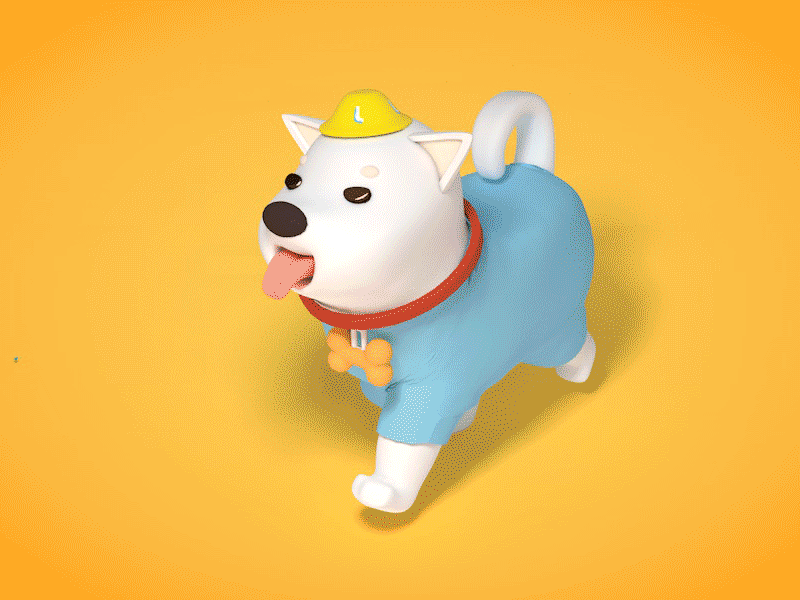 Dog's walk cycle c4d