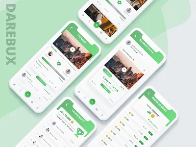 Darebux Video coin App Desgin app clean color darabux illustraion ios mobile app mockup new ui uiux ux video game