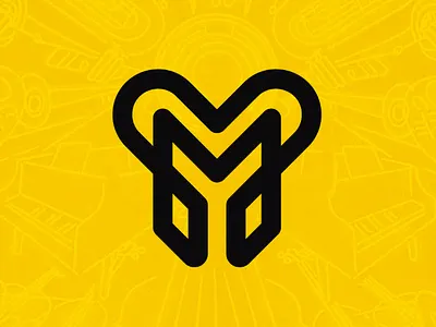 M for MusicLove - Logo Concept Ⓜ️🎧♥️ clean logo creative creative logo graphic design headphone illustrator logo logo design love minimal modern monogram music smart logo yellow