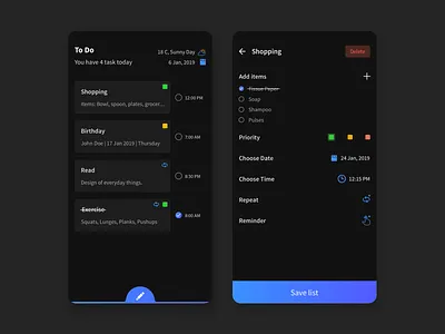 To do app app design minimal sketch ui ux