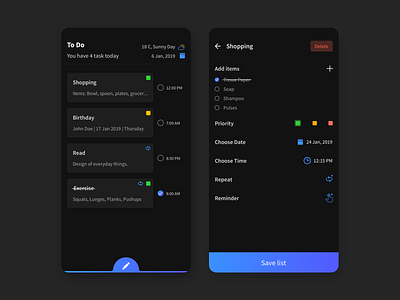 To do app app design minimal sketch ui ux