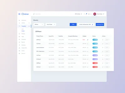 OnTimer: Time Tracking, Scheduling & Monitoring Web App admin design admin panel agency website branding dashboad dashboard design dashboard ui icon landingpage monitoring dashboard product statistic time tracking typography ux web app