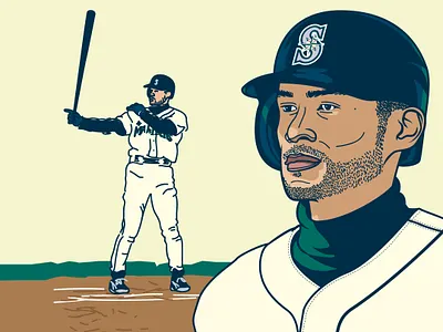 Ichiro Suzuki baseball ichiro ichirosuzuki illustration mlb portrait seattle seattlemariners vector