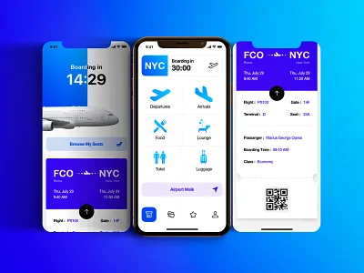 Airport App airport app application ui clean design flat fly icon icons identity illustration minimal modern ui ui design uiux ux vector