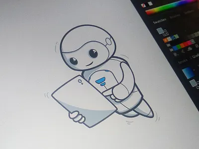 Alfy robo teacher character experience hitech illustration robo robot teacher tech technologies ui