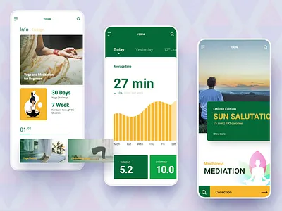 Yogini app concept design exercise health health app meditation mobile mobile app mobile app design training ui ux ux design yoga yoga app yogini