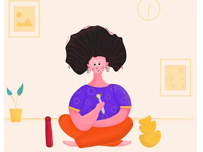 Lunch food illustration minimal tiffin