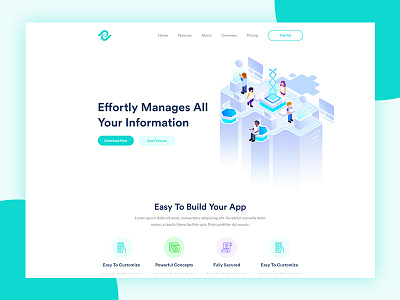 Landing Page Exploration agency app landing page branding business clean creative design illustration landing page modern saas software startup ux vector