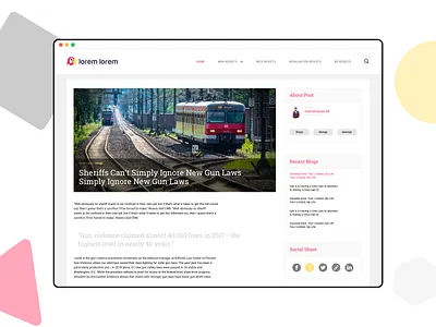 Single post - Blog Design adobe xd blog blog design blog post desktop mock up template ui ui design ux design