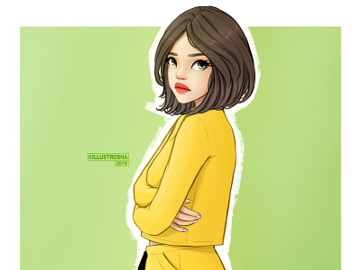 DTIYS Acetaldigital art design digital digital art draw draw drawing drawing drawthisinyourstyle fanart girl green illustration redraw yellow
