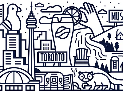 Belgian Moon Pint Art beer bluemoon ontario pigeon racoon toronto train