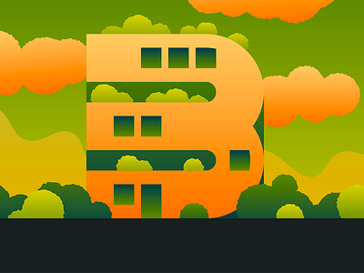 36 Days Of Type — 3 36daysoftype clean flat geometric gradient graphic house illustration illustrator texture vector