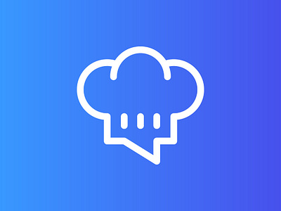 Cookchat brand branding bubble chat chef communication cook cooking food hat icon kitchen line logo logotype message simple speak talk
