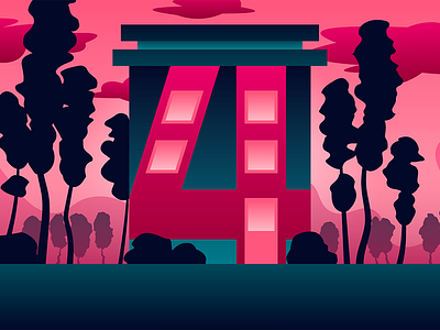36 Days Of Type — 4 36daysoftype clean flat geometric gradient graphic house illustration illustrator texture vector