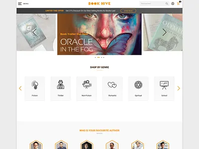 BookHive - Online Book Store book store branding design e commerce website figma online bookstore website design