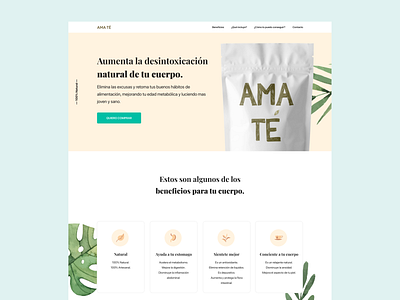 Amate Landing Page landing landing page leaf natural nature ui ui design web design