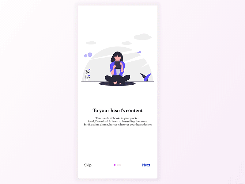 unDraw + XD : Books App Onboarding animation app ui ui ux design