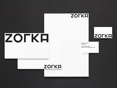 ZORKA - Visualization Studio - branding architecture brand branding bussines card logo logotype minimalism paper