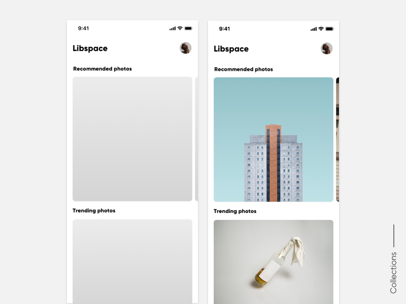Shimmer preview exploration appdesign data design image ios minimal mobileapp native shimmer sketch ui unsplash ux webdesign