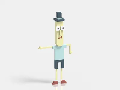 Mr. Poopy Butthole - Rick And Morty fanart 3d character characterdesign cubic cubicle cute illustration isometric magicavoxel rickandmorty voxel voxelart