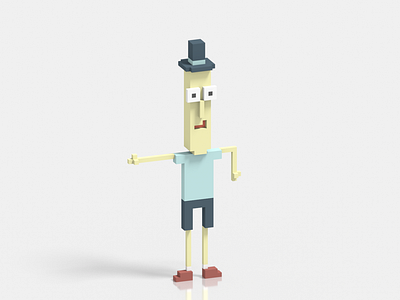Mr. Poopy Butthole - Rick And Morty fanart 3d character characterdesign cubic cubicle cute illustration isometric magicavoxel rickandmorty voxel voxelart
