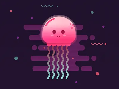 Cute JellyFish design flat hình minh họa icon illustration thiết kế vector