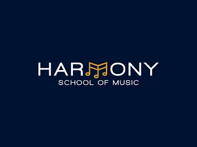 Harmony abstract balance clean clever harmony letter logo logo design minimal modern monogram music music note musician note school simplicity