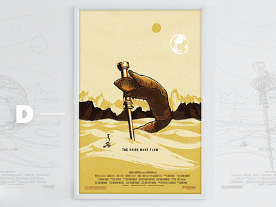 D for Dune arrakis desert dune illustration lynch sandworm sci fi shai hulud spice thumper vector worm