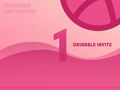 1 Dribbble invite! design dribbble invite illustration invite minimal pink recruiting wave