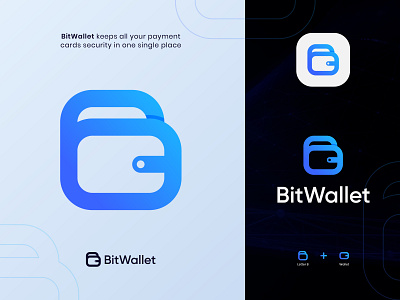 BitWallet logo design concept blockchain branding coin core crypto data defi finance gradient id identity letter b logo logo design logo designer network software transaction transfer wallet