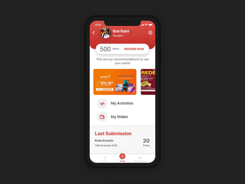Profile Page Animation adobe adobexd app app design creative design design free prototype ui uidesign uikit uimarkets uiux ux wireframe
