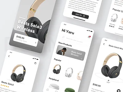 Beats Headphones animation app beats black design illustration iphone ui ux