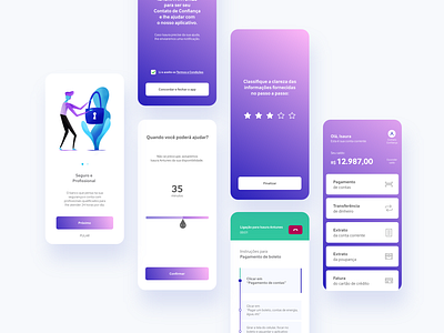 Bank app app design flat flat design illustration illustrations ui ux