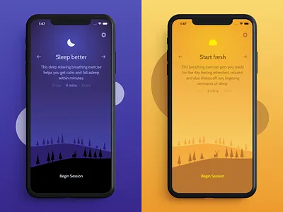 Unwind - Mindful Breathing app calm design ios iphone meditation app mindfulness mobile peace ui unwind