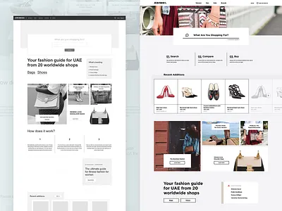 Search and Shop bags clothes design ecommerce fashion fashion app lead generation minimal online shopping shoes ui ux website wireframe