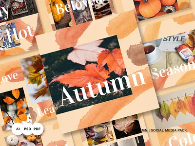 Autumn Social Media Pack background banner design facebook fashion instagram instagram banner instagram post instagram stories instagram template instagramtemplates media promotion sale social social media stories template twitter vector