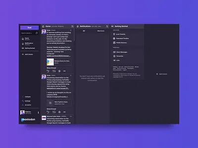 Mastodon Meets Tweetdeck - Day 006 dailyui design profile ui user ux