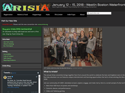 Arisia 2018 ui web