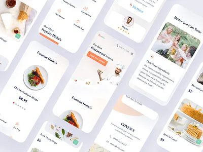 Restaurant Web UI Responsive Version clean color creative minimal mobile mobile app mobile mockup mobileapp mobileresponsive mobileui phone responsive restaurant restaurantweb uidesign uiux user interface ux web design