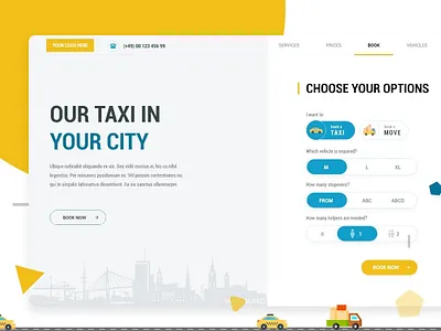 Taxi and Cargo booking design designbyfazal ui ux web designer web layout