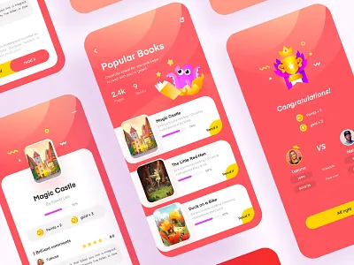 Reading Game App children design game read ui ux visual