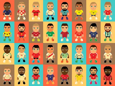 FIFA World Cup jerseys and players - Final standings adidas cartoon cr7 digital fifa world cup football graphic design hummel illustration kit design messi national teams new balance nike puma soccer umbro vector world cup