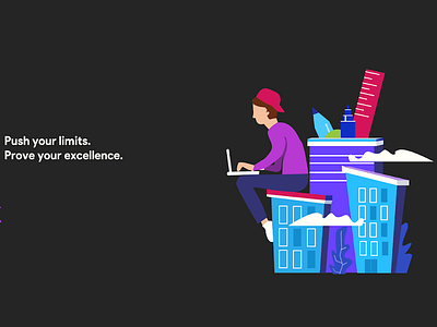 Limits artwork character dark theme graphic design hackthon illustration minimal problem solving vector visual art