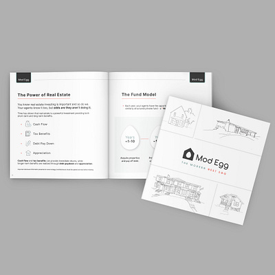 Mod Egg Client Book branding design graphic design print real estate startup typography