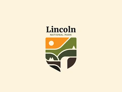 Lincoln National Park | Landscape logo branding geometric geometric logo green illustration landscape lincoln logo logo design logotype mountain mountain logo natural nature nature logo negative space park park logo reserve waterfall
