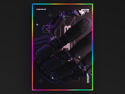 Helping hand poster 3d 61dayposter abstract ae aftereffects app branding c4d challenge colorful design everyday gradient graphic design holography nice poster typography ui web
