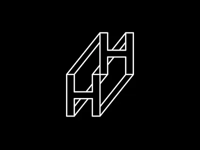 Geometric 'H' logo branding icon logo minimal typography vector